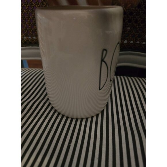 NWT Rae Dunn Halloween Boo Coffee Mug White Black Writing 2020 - Picture 9 of 11
